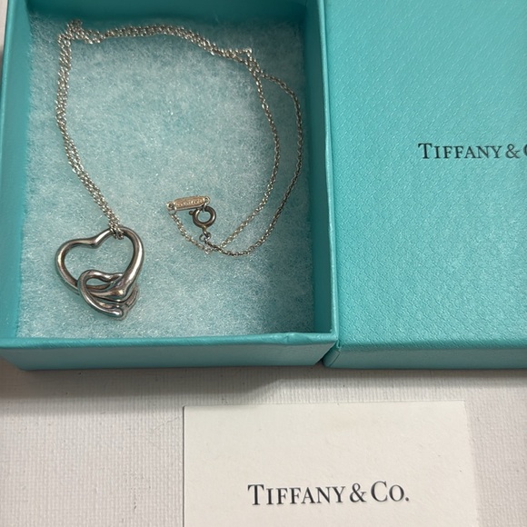 Tiffany & Co. Jewelry - Tiffany & Co.Sterling Silver 925 Double Heart Necklace 16’ Elsa Peretti w/box